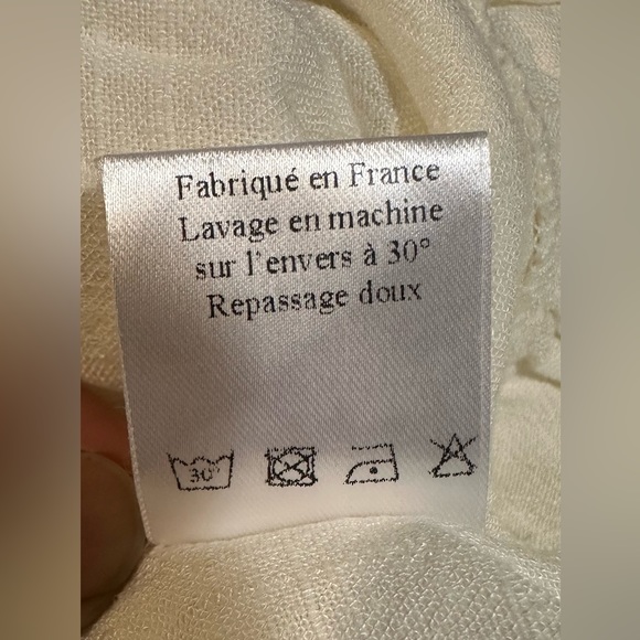 Atelier Camille linen flowy long sleeve blouse size small, white - Picture 11 of 11